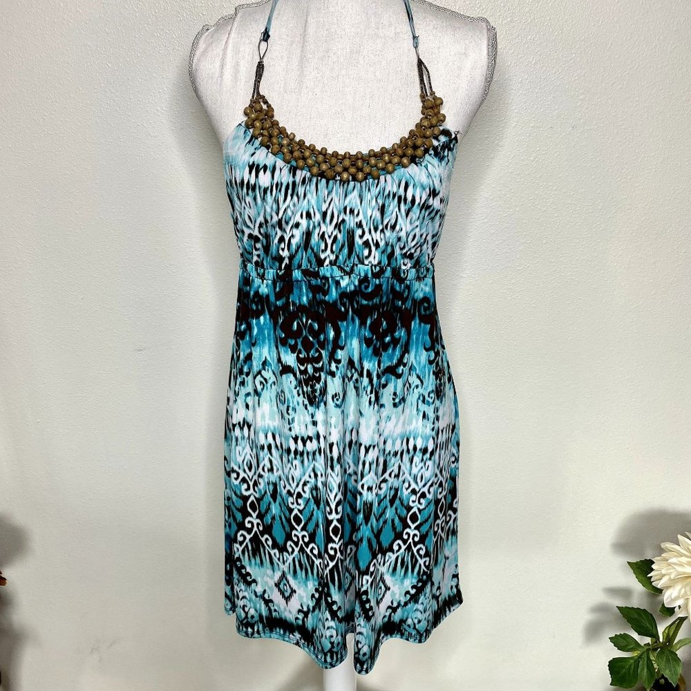 Heart Soul Blue & Brown Mini Dress